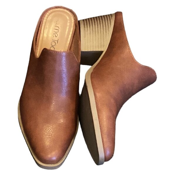 Me Too Paulina Mule Sz 7-1/2M Cognac Brown Slip-On #255C - Picture 1 of 9